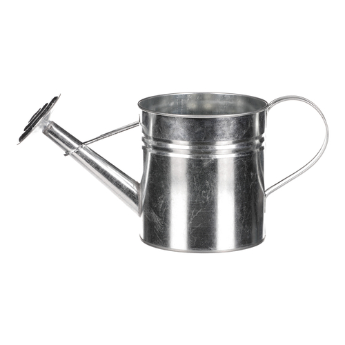 Obal na květiny - konev, zinkový, barva stříbrná