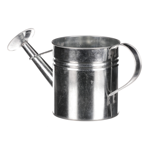 Obal na květiny - konev, zinkový, barva stříbrná