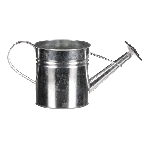 Obal na květiny - konev, zinkový, barva stříbrná