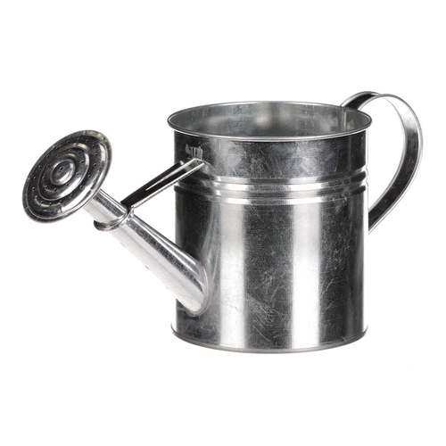 Obal na květiny - konev, zinkový, barva stříbrná