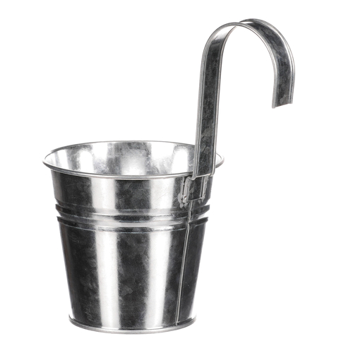 Obal na květiny - na zavěšení, zinkový, barva stříbrná