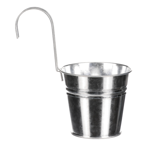 Obal na květiny - na zavěšení, zinkový, barva stříbrná