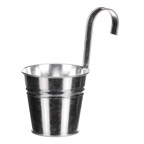 Obal na květiny - na zavěšení, zinkový, barva stříbrná