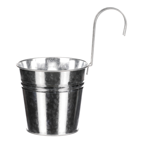 Obal na květiny - na zavěšení, zinkový, barva stříbrná