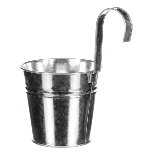 Obal na květiny - na zavěšení, zinkový, barva stříbrná