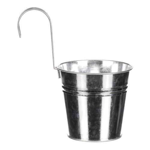 Obal na květiny - na zavěšení, zinkový, barva stříbrná