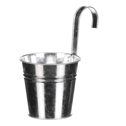 Obal na květiny - na zavěšení, zinkový, barva stříbrná