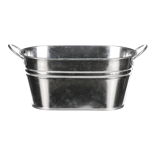 Obal na květiny - truhlík, zinkový, barva stříbrná