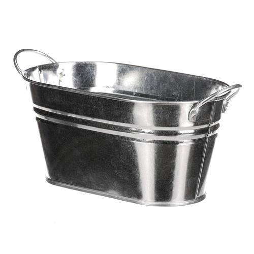 Obal na květiny - truhlík, zinkový, barva stříbrná