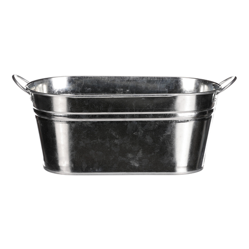 Obal na květiny - truhlík, zinkový, barva stříbrná