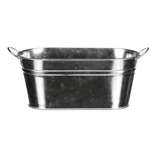 Obal na květiny - truhlík, zinkový, barva stříbrná