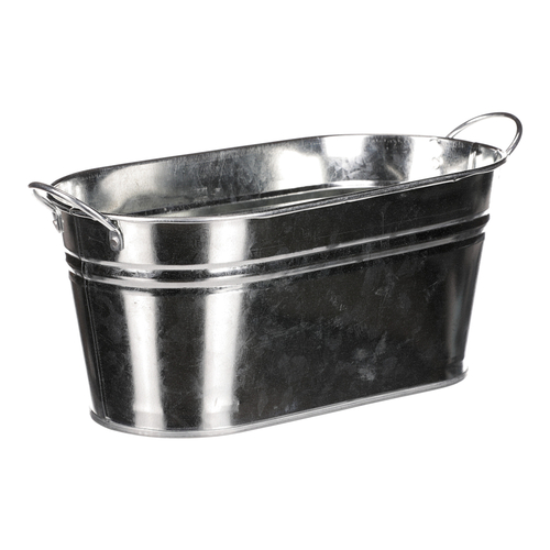 Obal na květiny - truhlík, zinkový, barva stříbrná