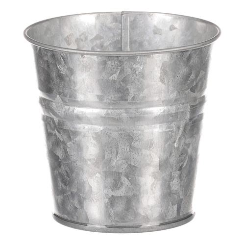 Obal kovový - kulatý, zinkový, barva stříbrná