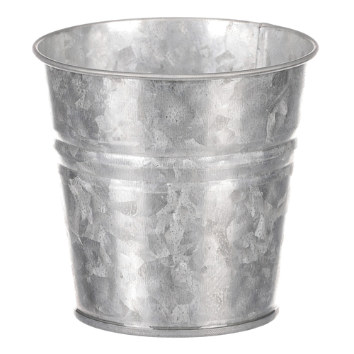 Obal kovový - kulatý, zinkový, barva stříbrná