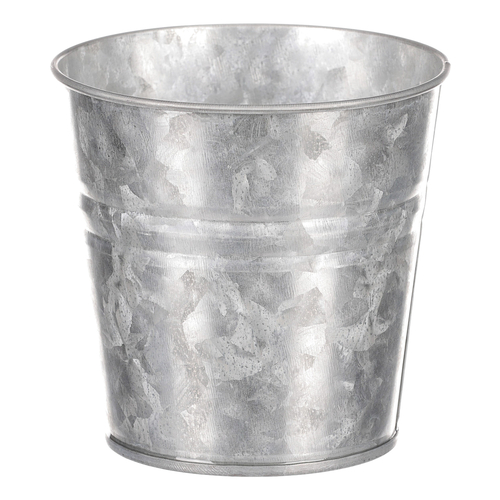 Obal kovový - kulatý, zinkový, barva stříbrná