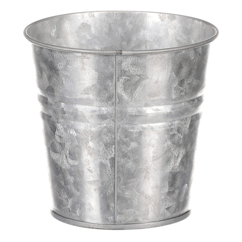 Obal kovový - kulatý, zinkový, barva stříbrná