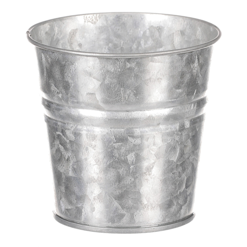 Obal kovový - kulatý, zinkový, barva stříbrná