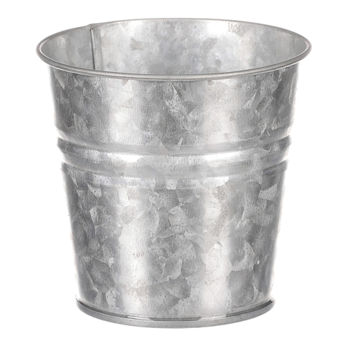 Obal kovový - kulatý, zinkový, barva stříbrná