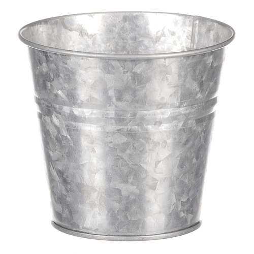 Obal kovový - kulatý, zinkový, barva stříbrná