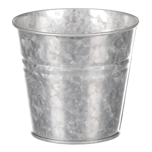 Obal kovový - kulatý, zinkový, barva stříbrná