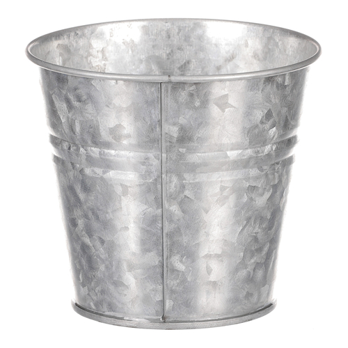 Obal kovový - kulatý, zinkový, barva stříbrná