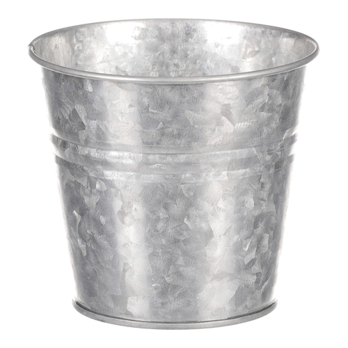 Obal kovový - kulatý, zinkový, barva stříbrná