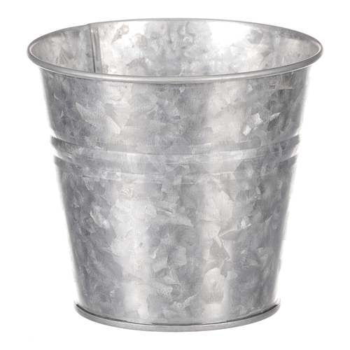 Obal kovový - kulatý, zinkový, barva stříbrná