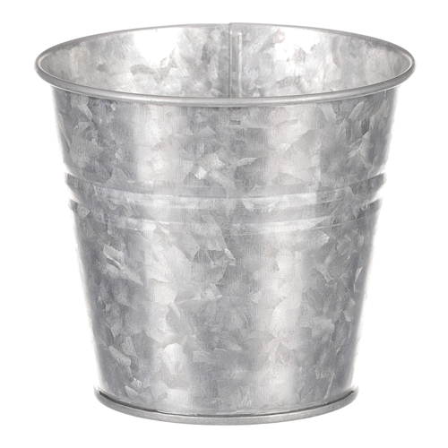 Obal kovový - kulatý, zinkový, barva stříbrná