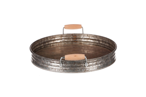 Tác kovový - tvar pánve, zinkový, barva měděná