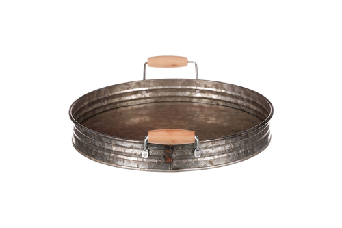 Tác kovový - tvar pánve, zinkový, barva měděná