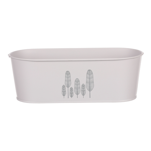 Obal kovový - truhlík s peříčky, barva šedá