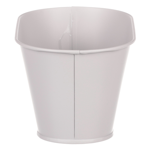 Obal kovový - truhlík s kopretinami, barva šedá