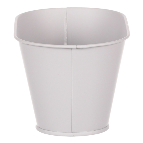 Obal kovový - truhlík s kopretinami, barva šedá