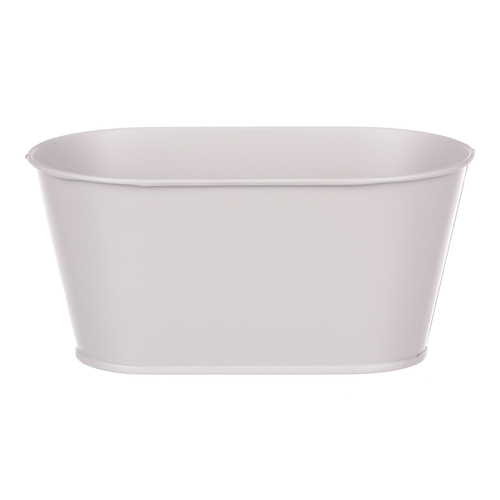 Obal kovový - truhlík s kopretinami, barva šedá