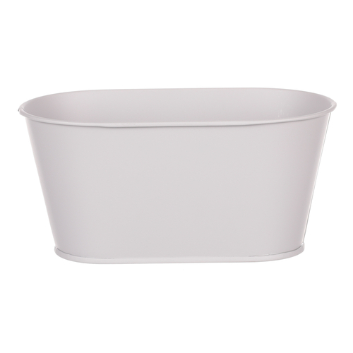 Obal kovový - truhlík s kopretinami, barva šedá