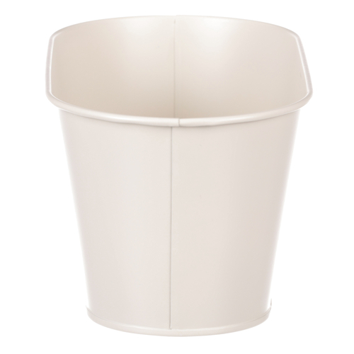 Obal kovový - truhlík s kopretinami, barva krémová