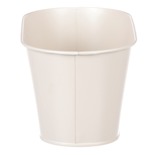 Obal kovový - truhlík s kopretinami, barva krémová