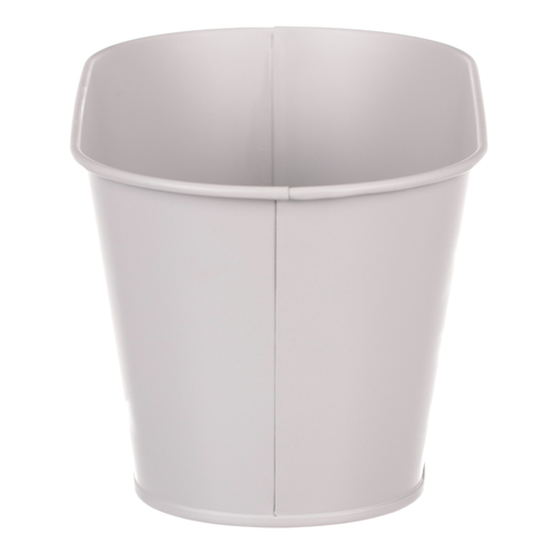 Obal kovový - truhlík s kopretinami, barva šedá