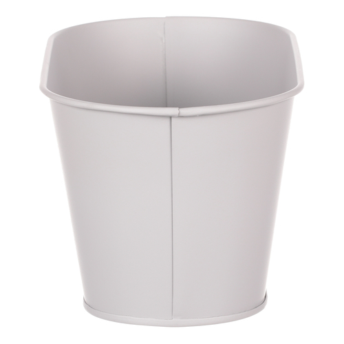 Obal kovový - truhlík s kopretinami, barva šedá