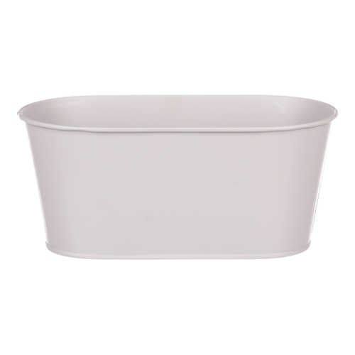 Obal kovový - truhlík s kopretinami, barva šedá