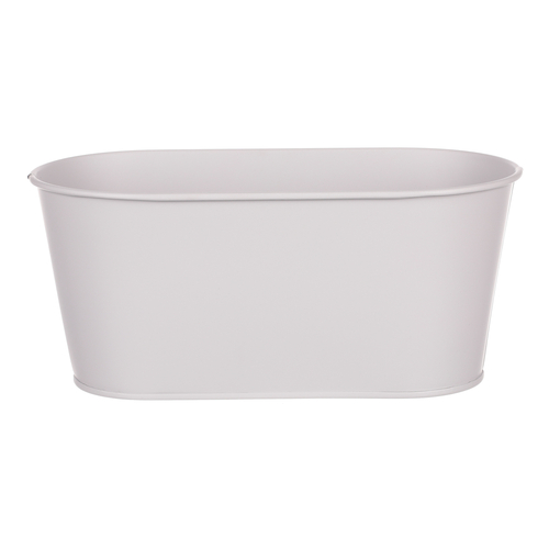 Obal kovový - truhlík s kopretinami, barva šedá