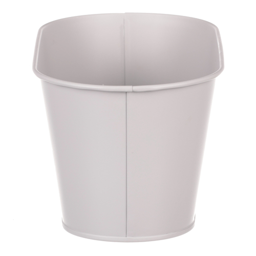 Obal kovový - truhlík s kopretinami, barva šedá