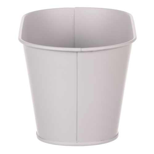 Obal kovový - truhlík s kopretinami, barva šedá