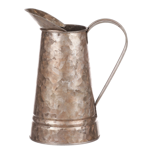 Váza kovová - tvar konve, zinková, barva měděná