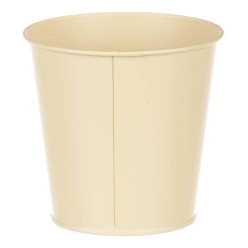 Obal kovový - kulatý s kvetoucím mákem, barva žlutá