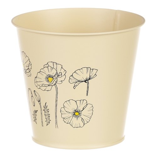 Obal kovový - motiv kvetoucího máku, žlutý