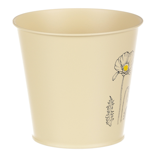 Obal kovový - motiv kvetoucího máku, žlutý