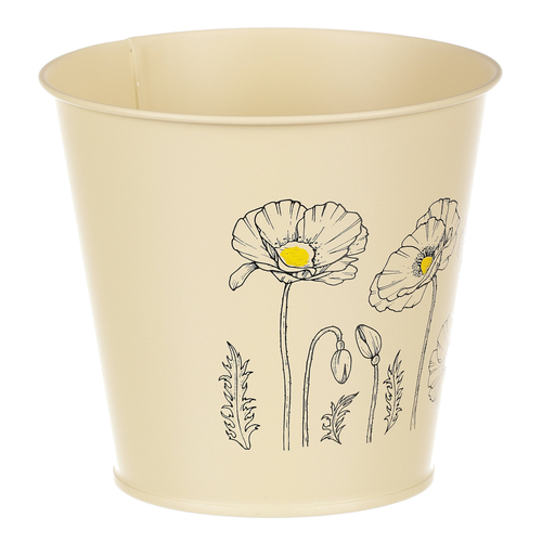 Obal kovový - motiv kvetoucího máku, žlutý