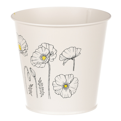 Obal kovový - motiv kvetoucího máku, krémový