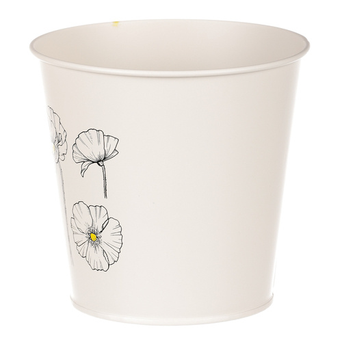 Obal kovový - motiv kvetoucího máku, krémový